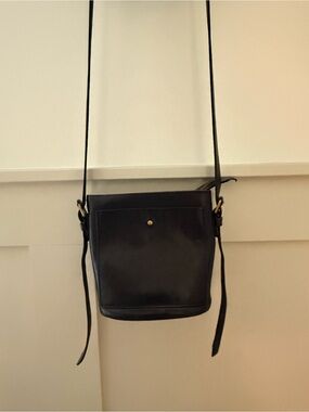 Madewell Black Leather Small Transport Bucket Crossbody